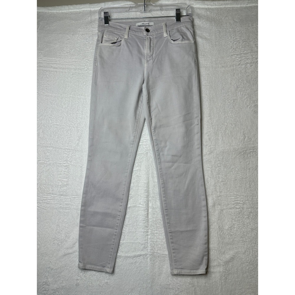 J Brand Womens Mid Rise Skinny Jeans Light Grey Denim Size 28 0594